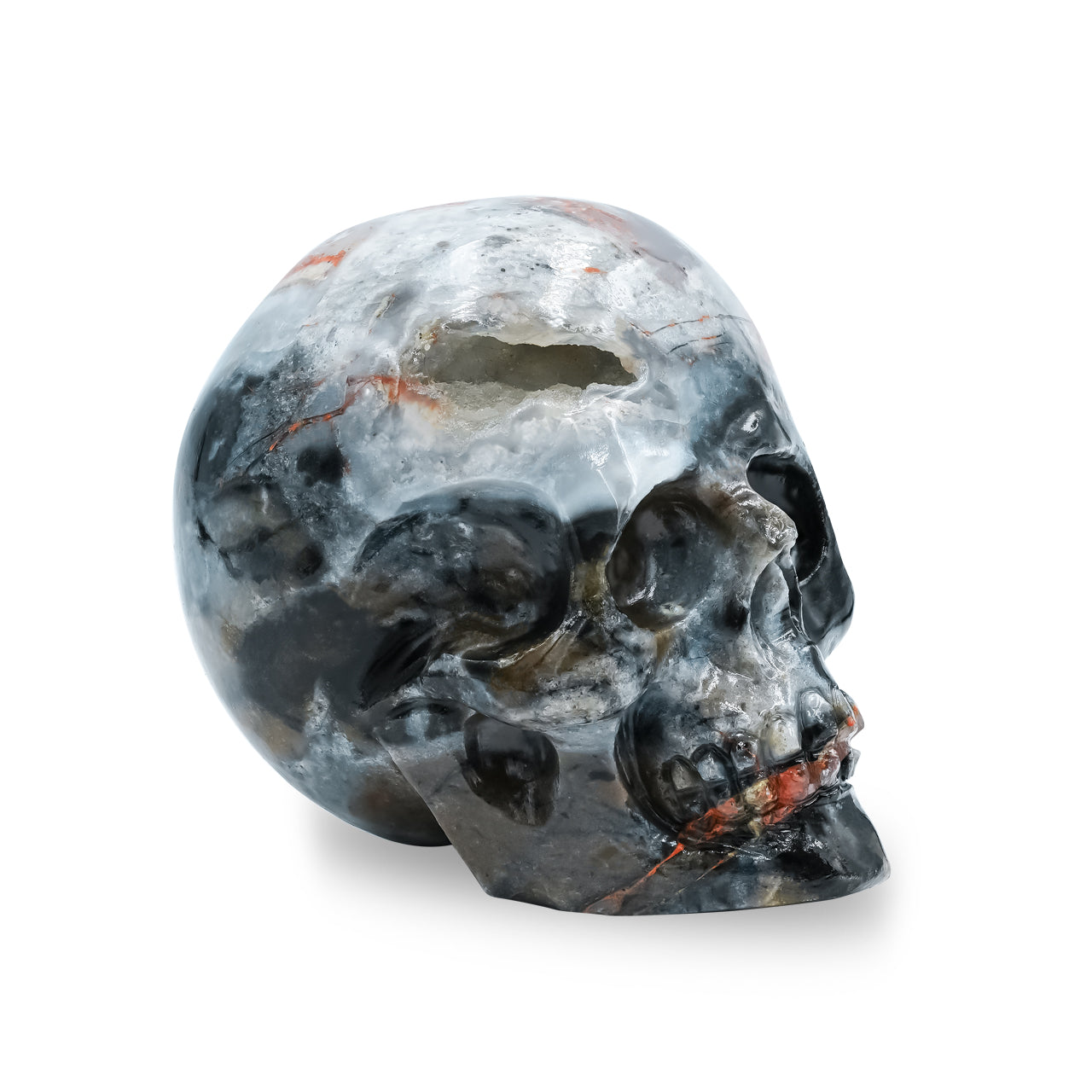 Starborn Hand Carved Magma Chalcedony Skull 566 cts - 1 Piece