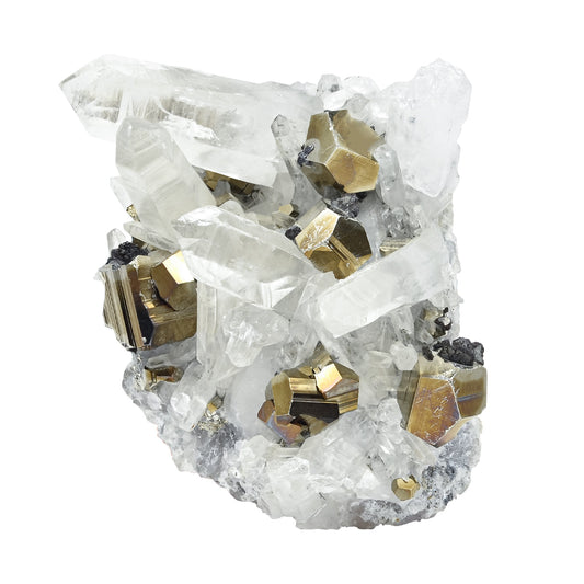 Starborn Quartz Crystal with Pyrite Specimen 239 carats - 1 piece
