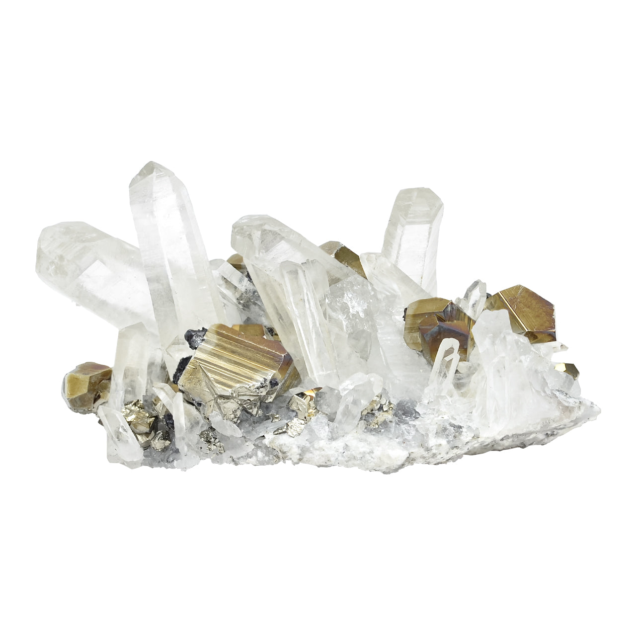 Starborn Quartz Crystal with Pyrite Specimen 239 carats - 1 piece
