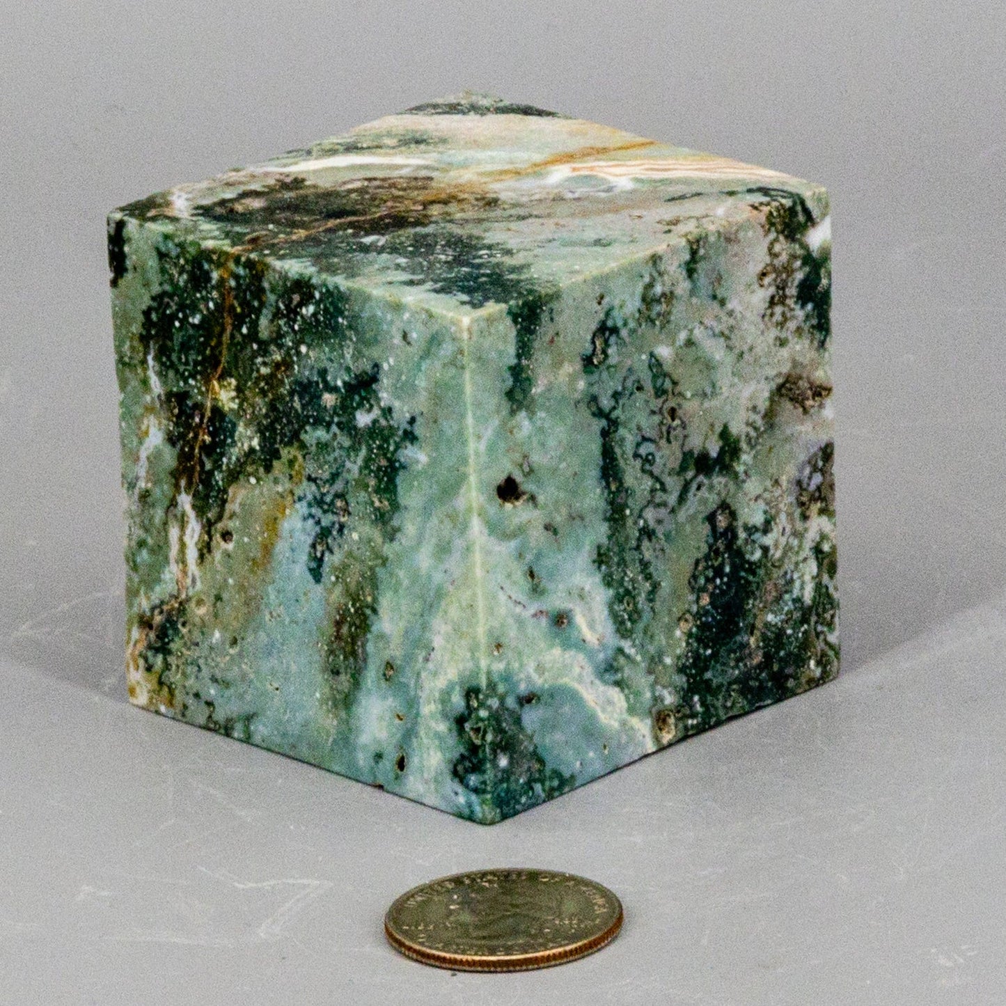 Ocean Jasper Cut Corner Cube