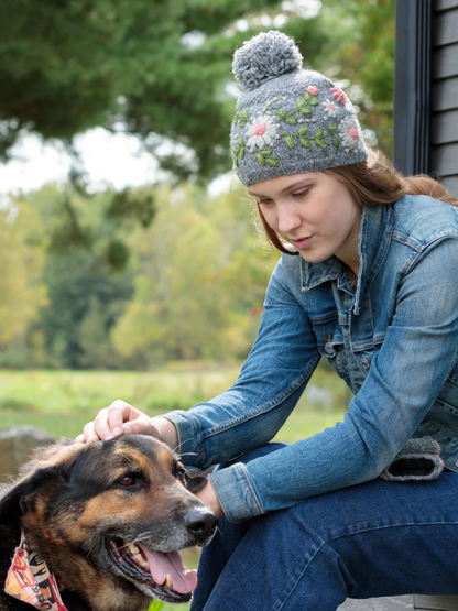 Olivia Wool Knit Embroidered Hat