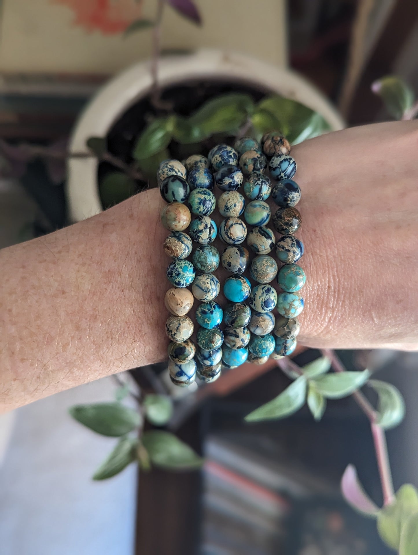 Blue Sea Sediment Jasper Bracelets (Various Sizes Available)