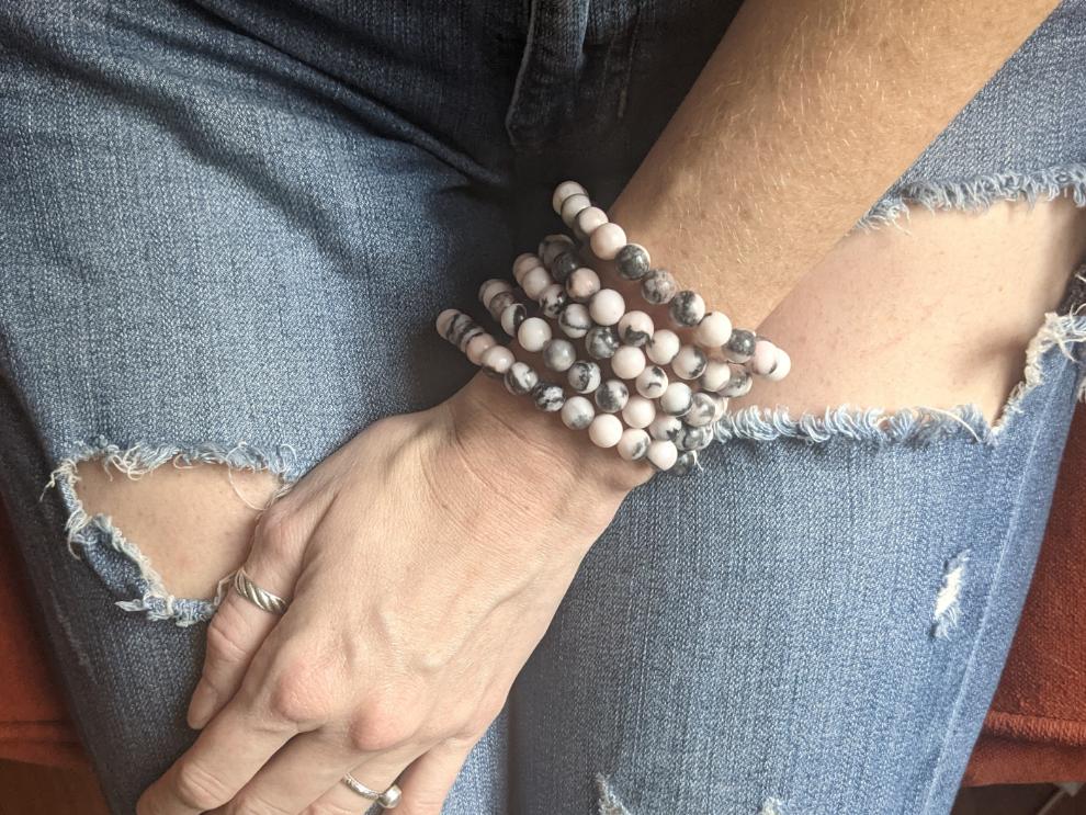 Pink Zebra Jasper Bracelet (Various Sizes Available)
