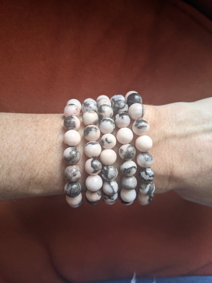 Pink Zebra Jasper Bracelet (Various Sizes Available)