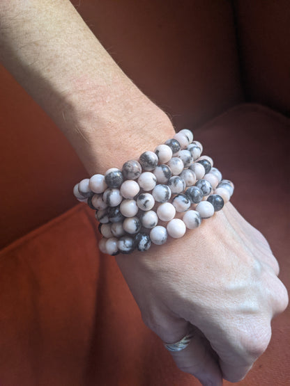 Pink Zebra Jasper Bracelet (Various Sizes Available)
