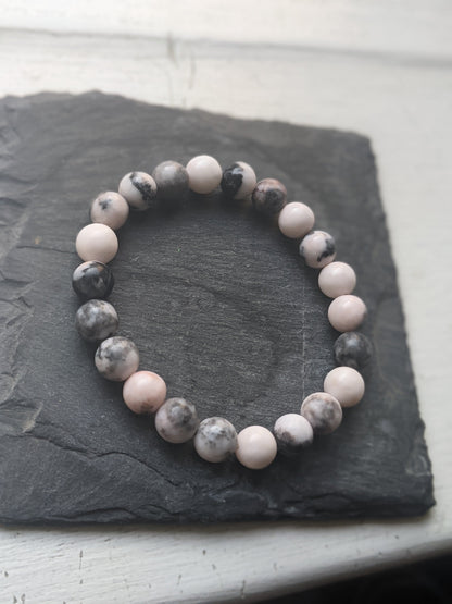 Pink Zebra Jasper Bracelet (Various Sizes Available)