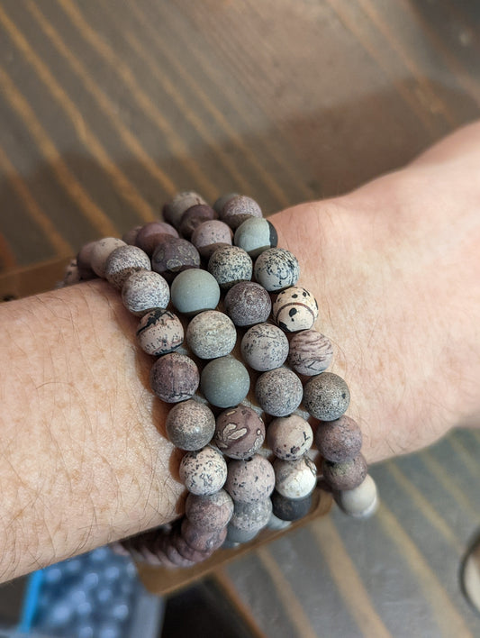 Matte Artistic Jasper Bracelet (Various Sizes Available) *Retired Style*
