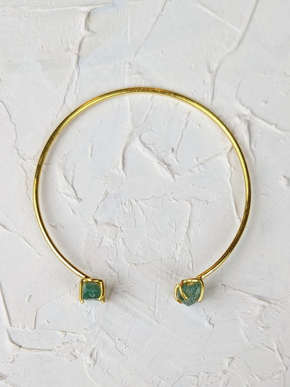 Apatite Gold Cuff Bracelet