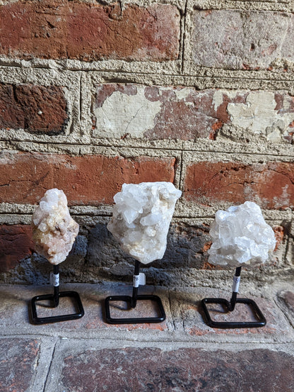 Small Raw Crystals on Metal Stand