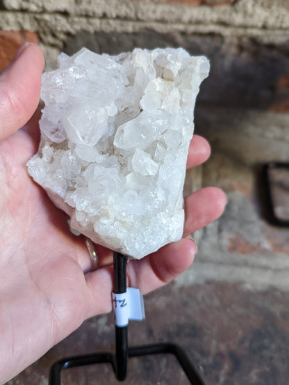 Small Raw Crystals on Metal Stand