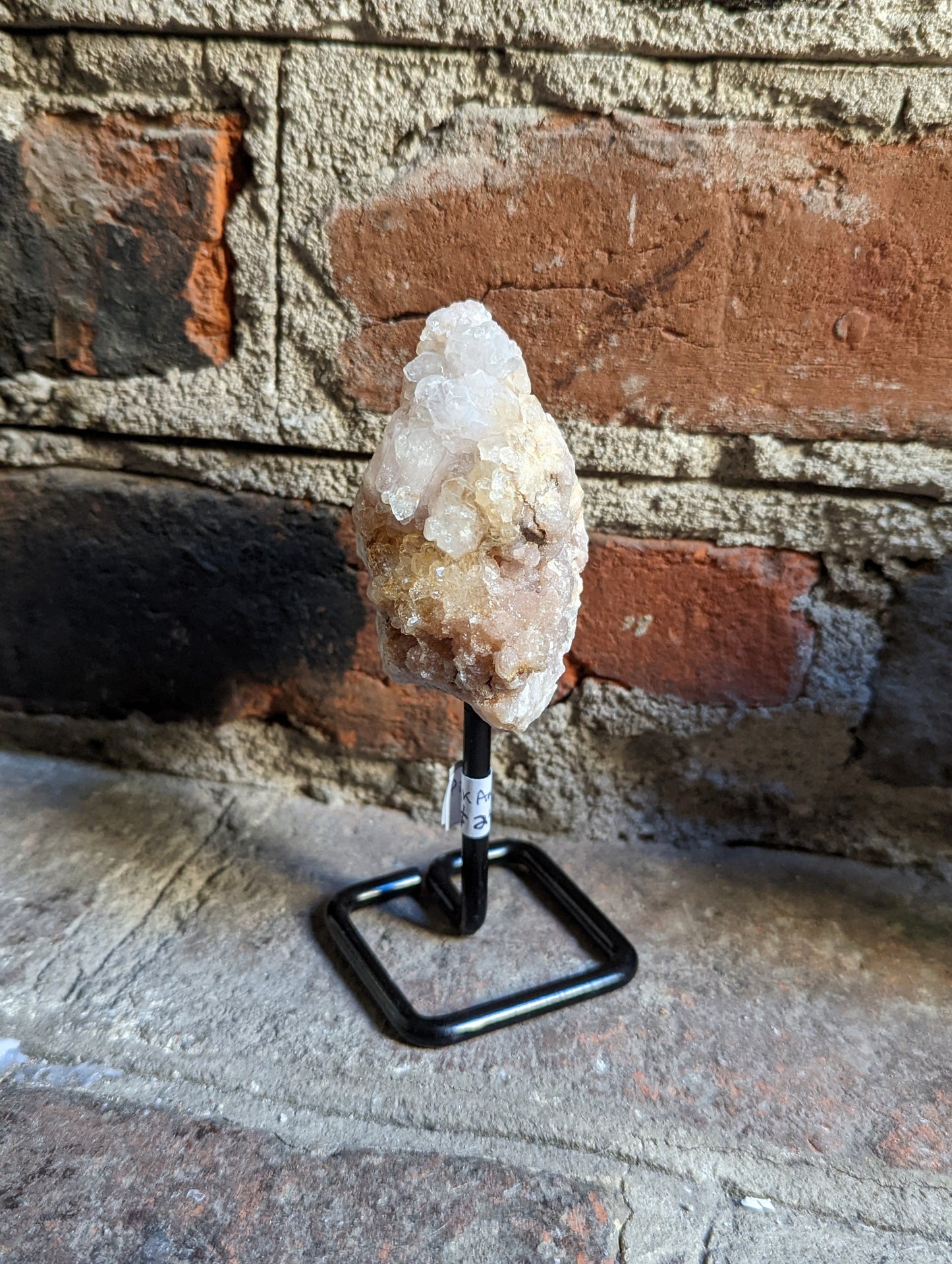 Small Raw Crystals on Metal Stand