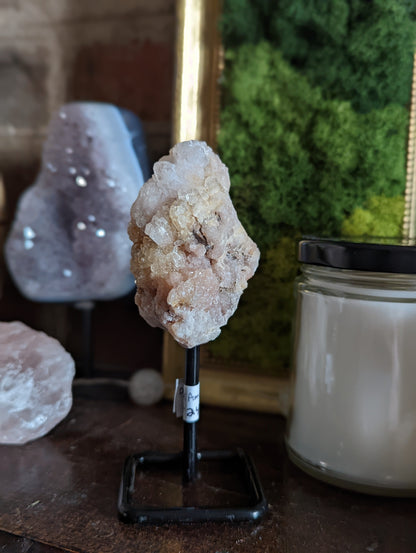 Small Raw Crystals on Metal Stand