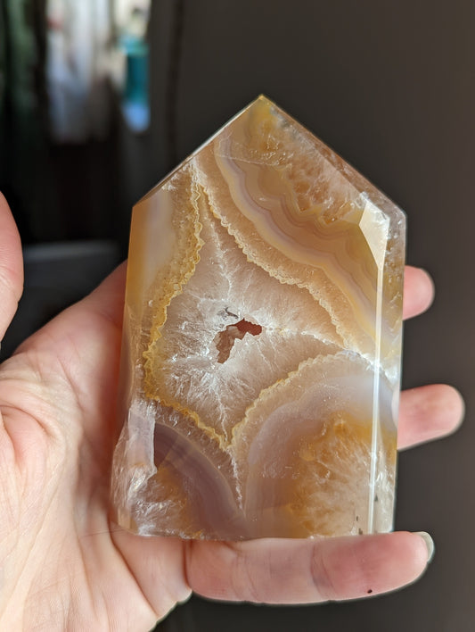 Geode Tower with Druzy Pocket Polished - Caramel Color