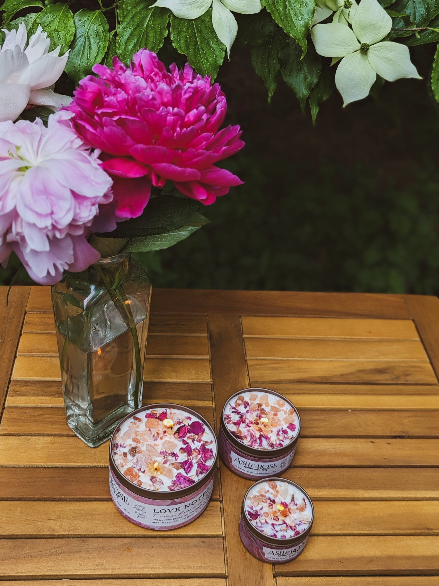 Rose + Pink Salt 4oz Tin Candle