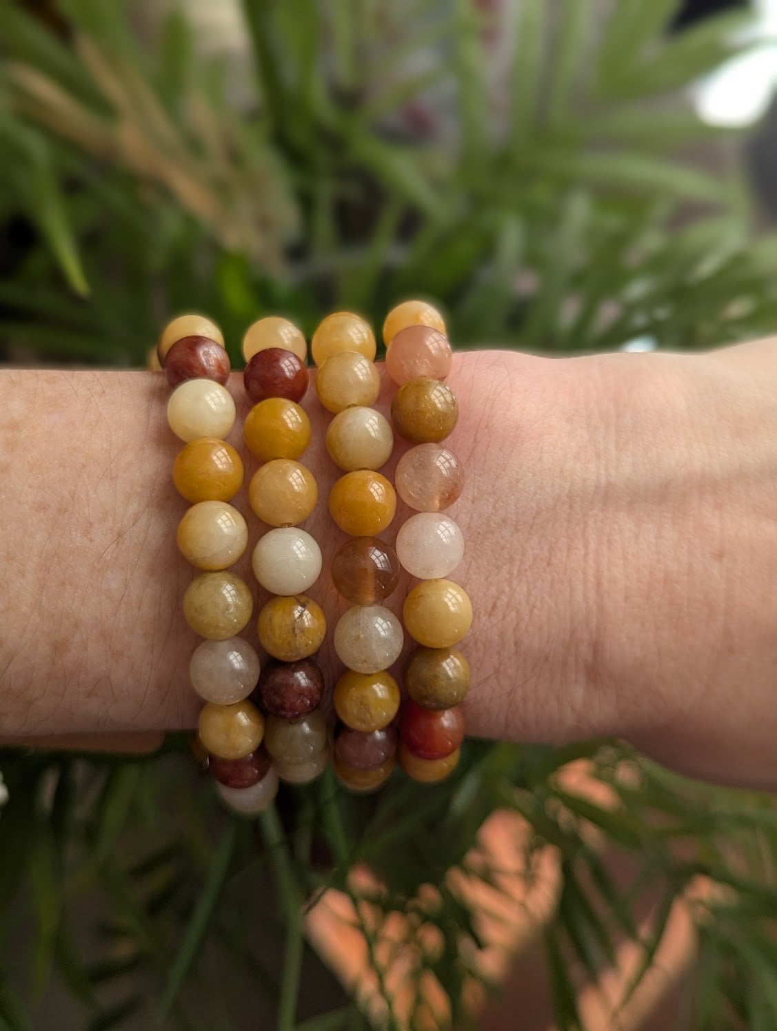 Yellow and Red Jade Bracelet (Various Sizes Available)
