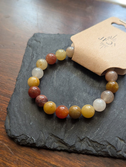 Yellow and Red Jade Bracelet (Various Sizes Available)