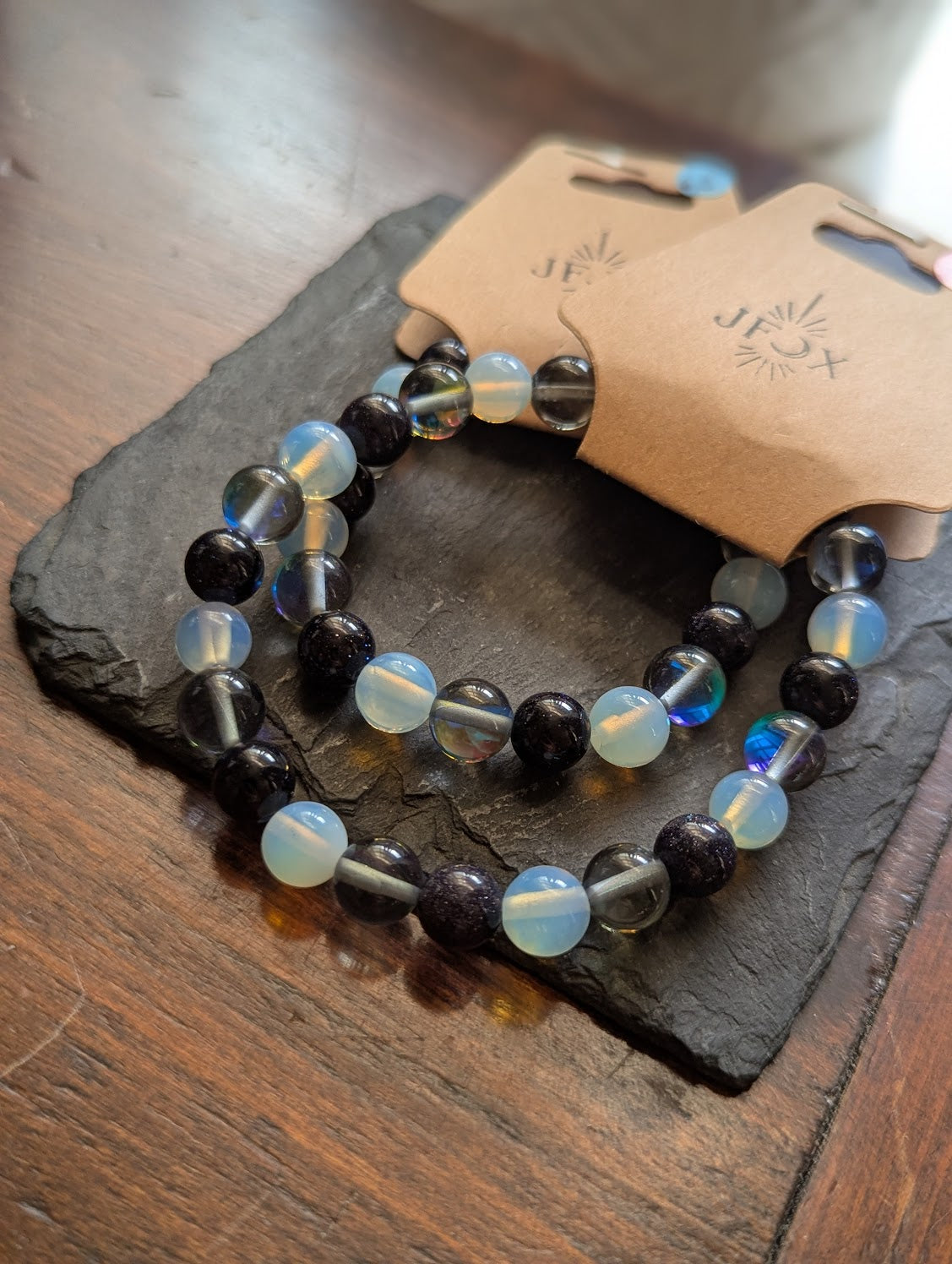 Opalite, Mermaid Glass, Blue Goldstone Bracelet (Various Sizes Available)