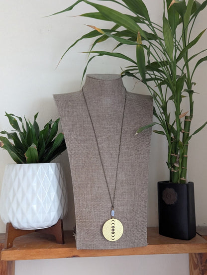 Moon Phase Brass Talisman