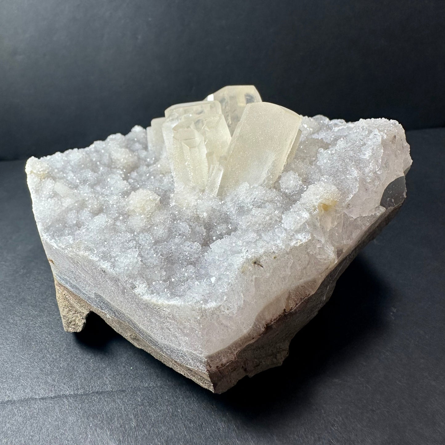Druzy Calcite Cluster on Agate Brazil