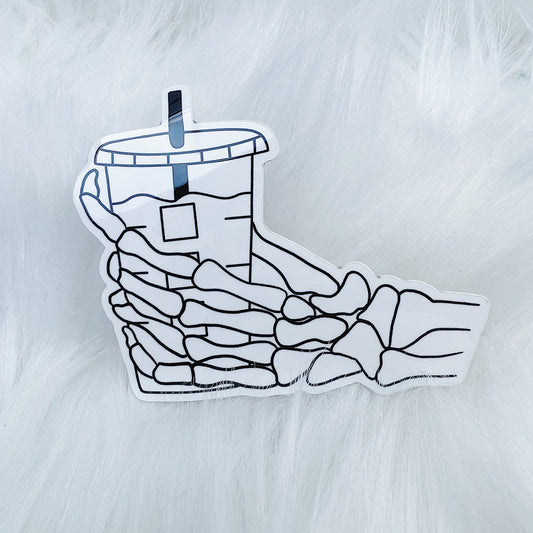 Skele Coffee Vinyl Sticker Die Cut