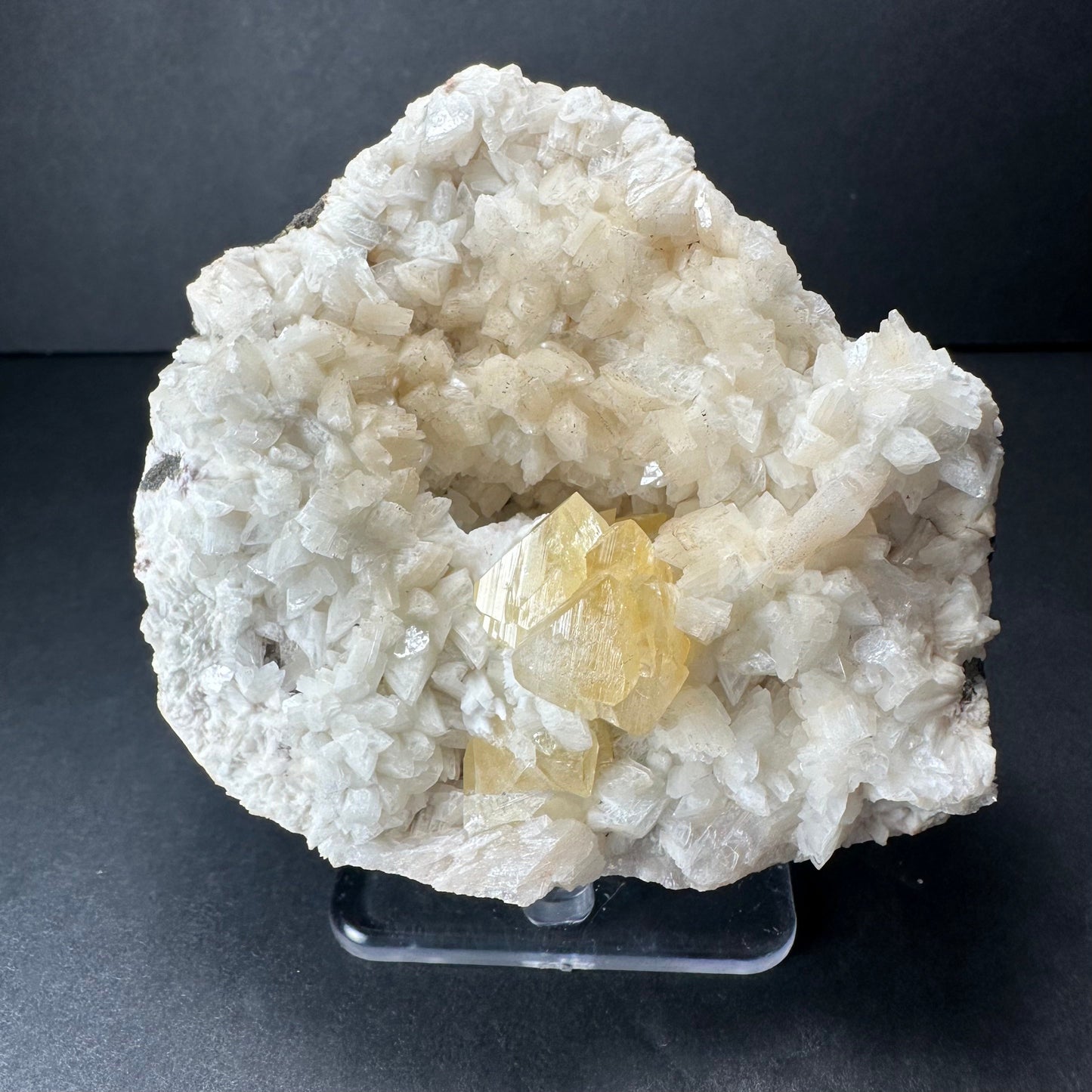 Yellow Powellite with Heulandite from Maharashtra, Pune, India