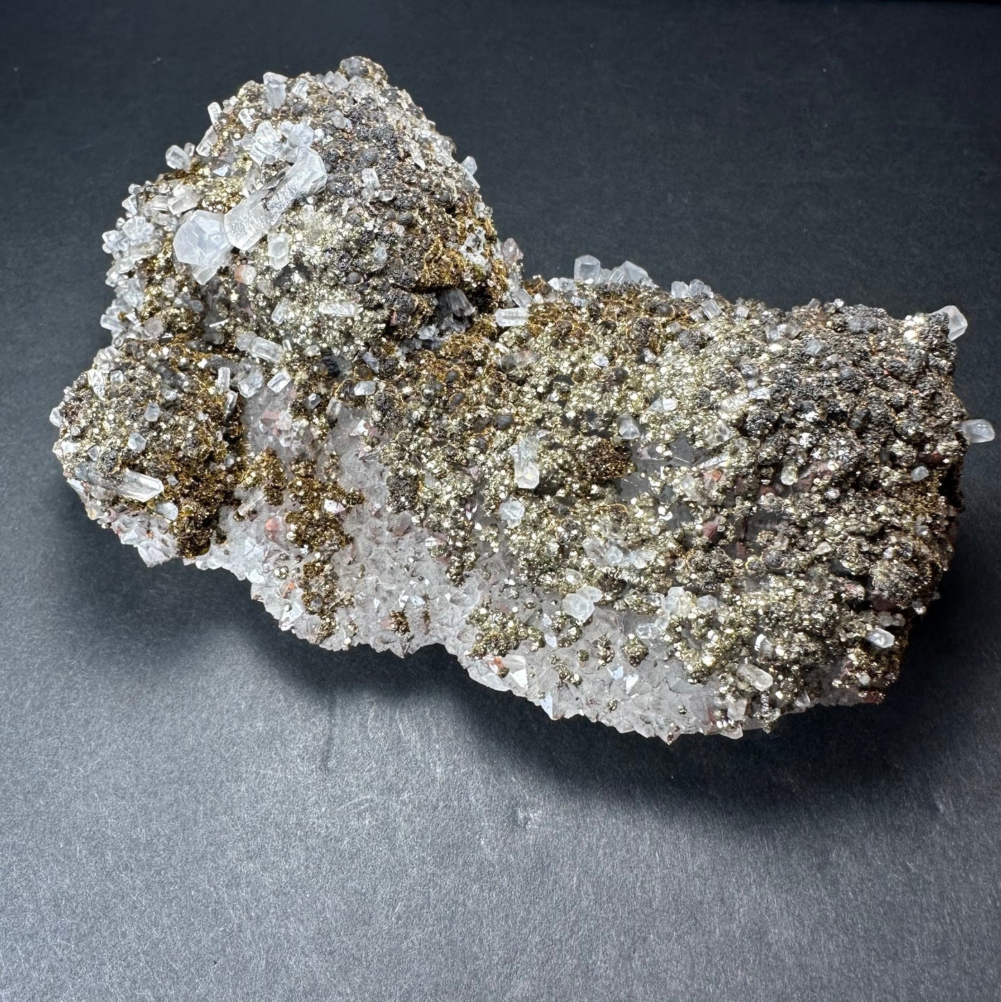 Marcasite on Calcite from Morocco