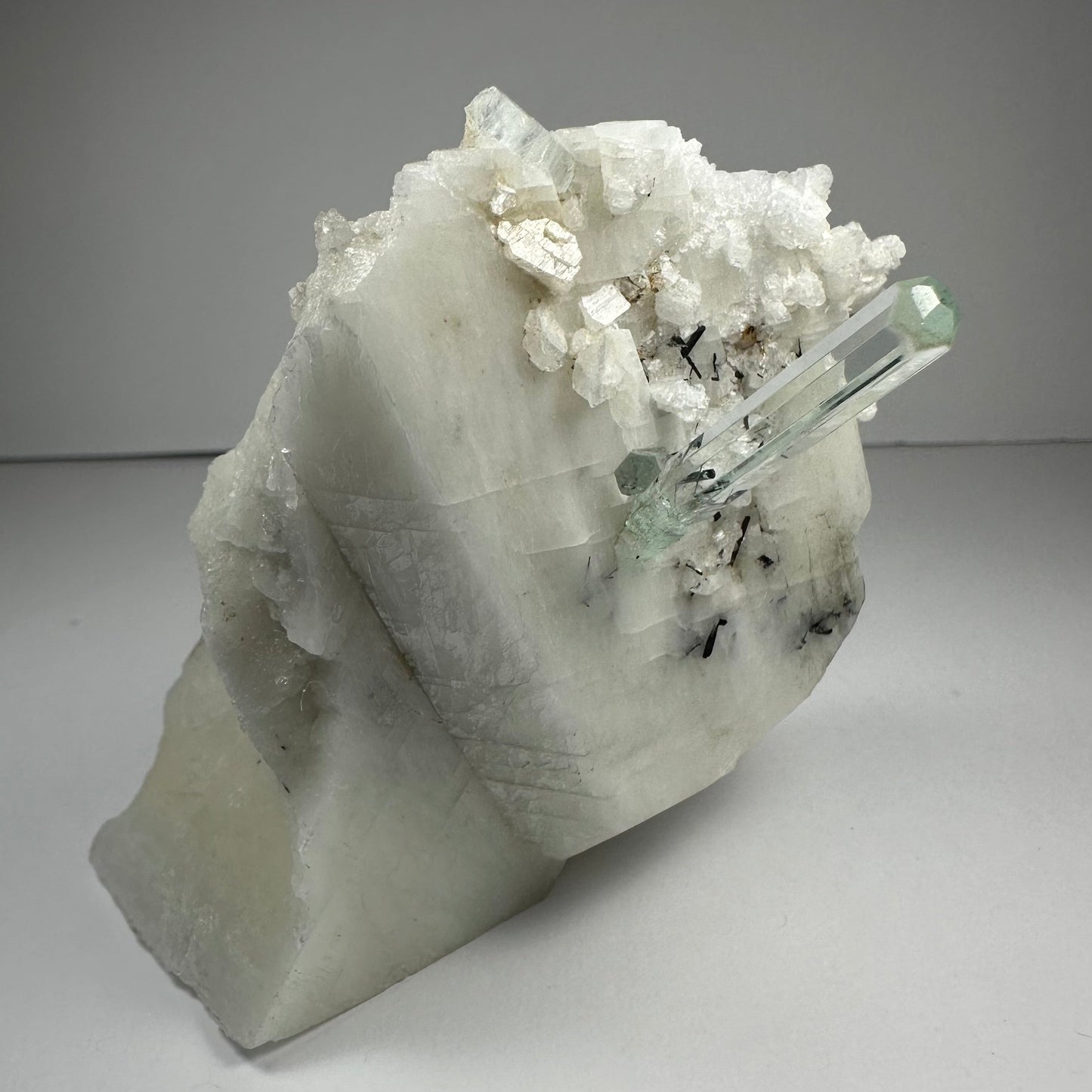 Aquamarine Beryl on Albite