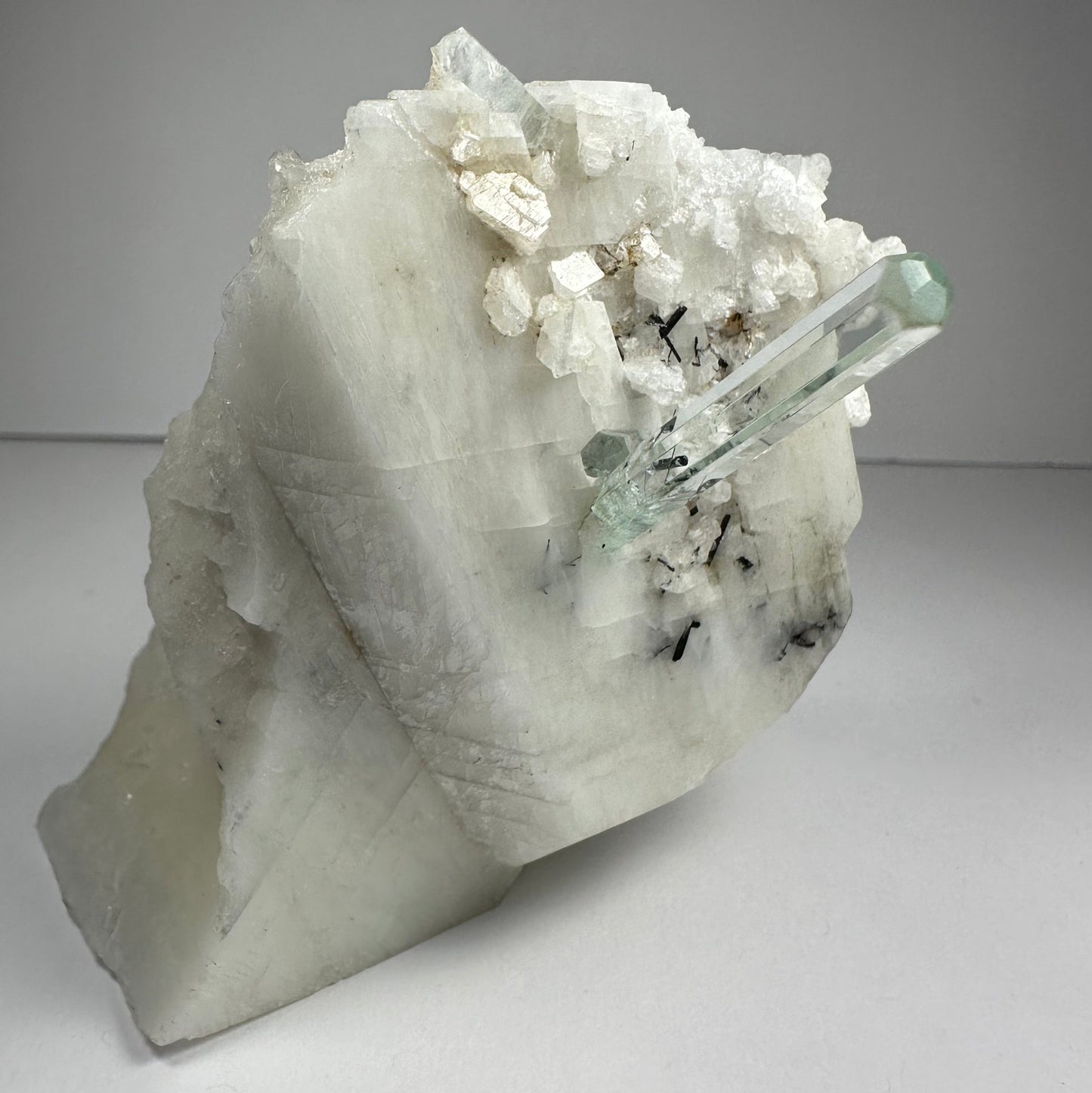Aquamarine Beryl on Albite