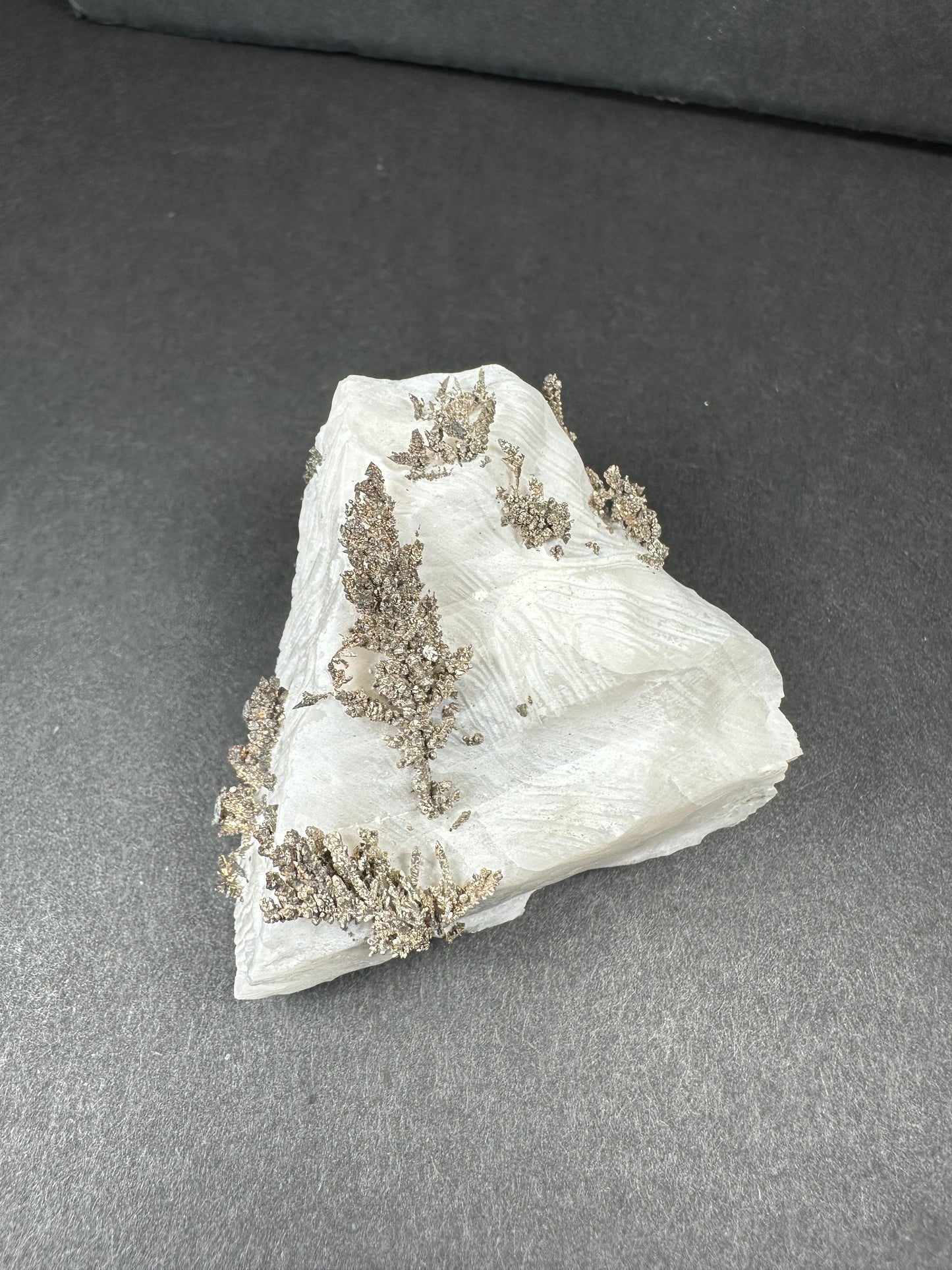 Native Dendritic Silver on Calcite from Morocco