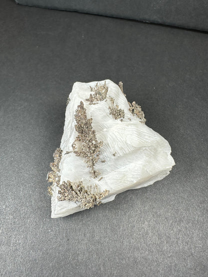 Native Dendritic Silver on Calcite from Morocco