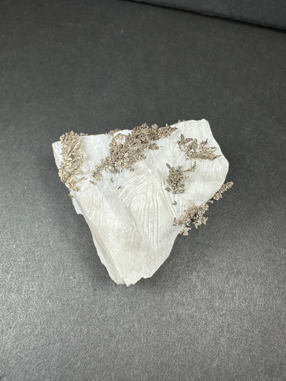 Native Dendritic Silver on Calcite from Morocco