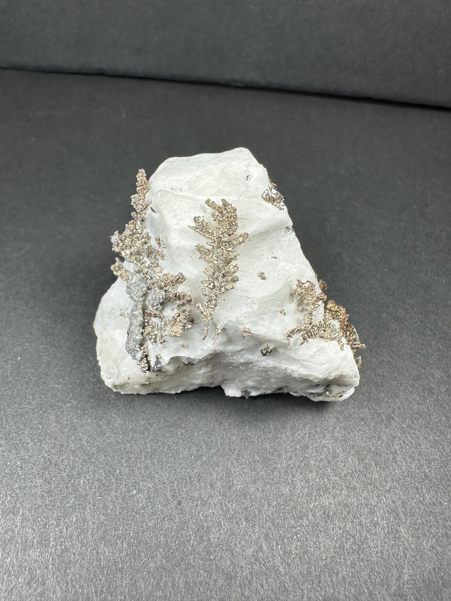 Native Dendritic Silver on Calcite from Morocco