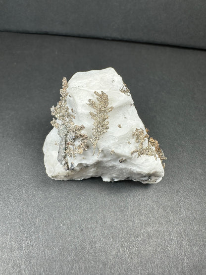 Native Dendritic Silver on Calcite from Morocco