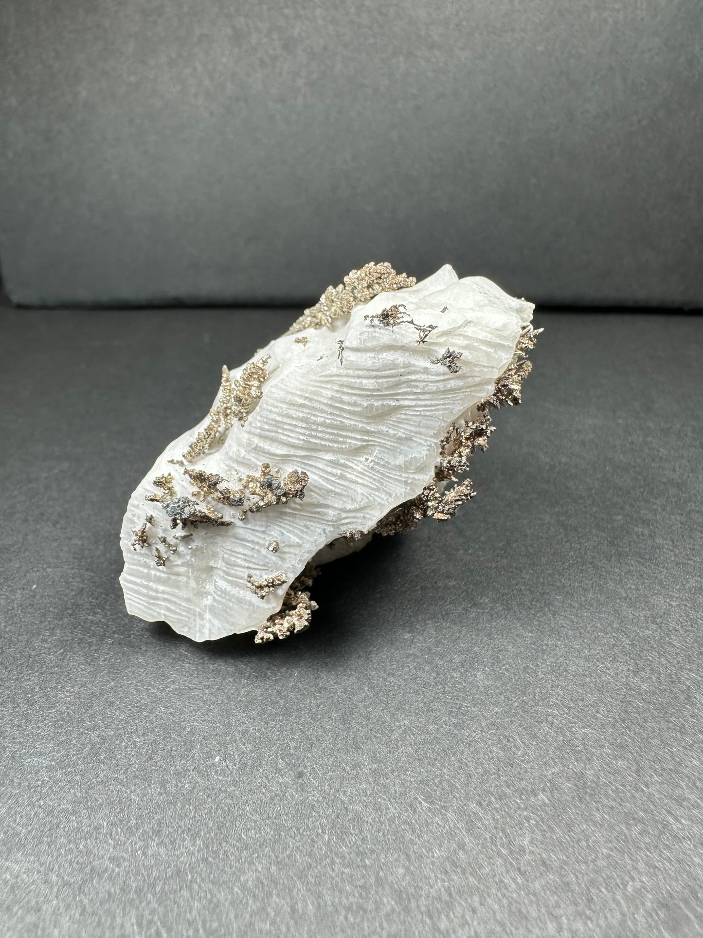 Native Dendritic Silver on Calcite from Morocco