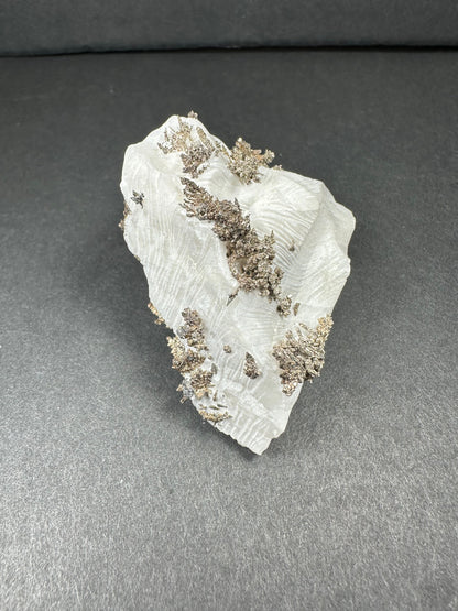Native Dendritic Silver on Calcite from Morocco