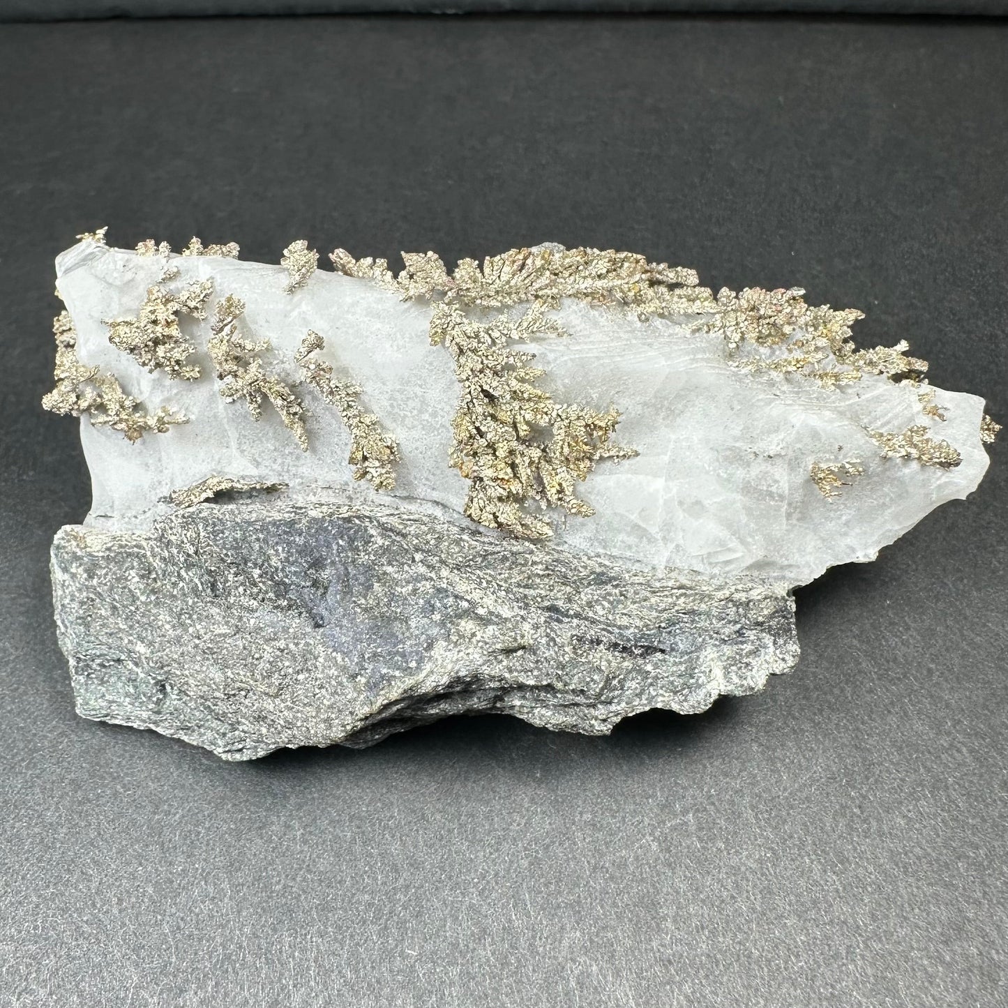 Native Dendritic Silver on Calcite from Morocco