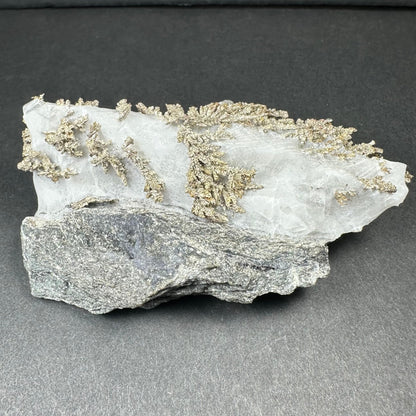 Native Dendritic Silver on Calcite from Morocco