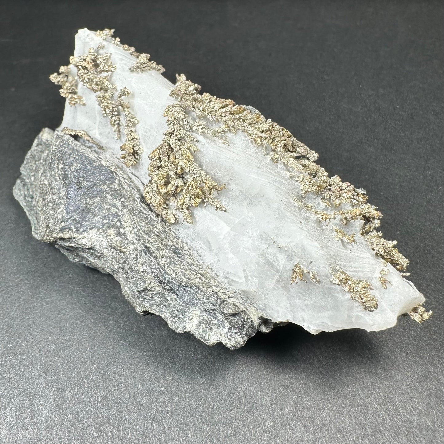 Native Dendritic Silver on Calcite from Morocco