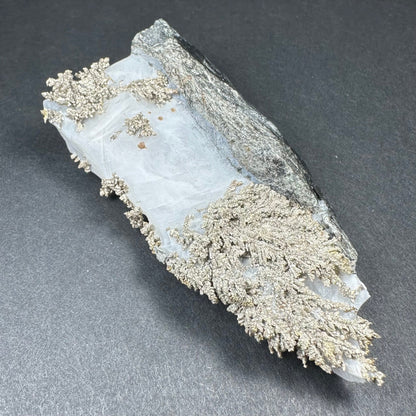 Native Dendritic Silver on Calcite from Morocco
