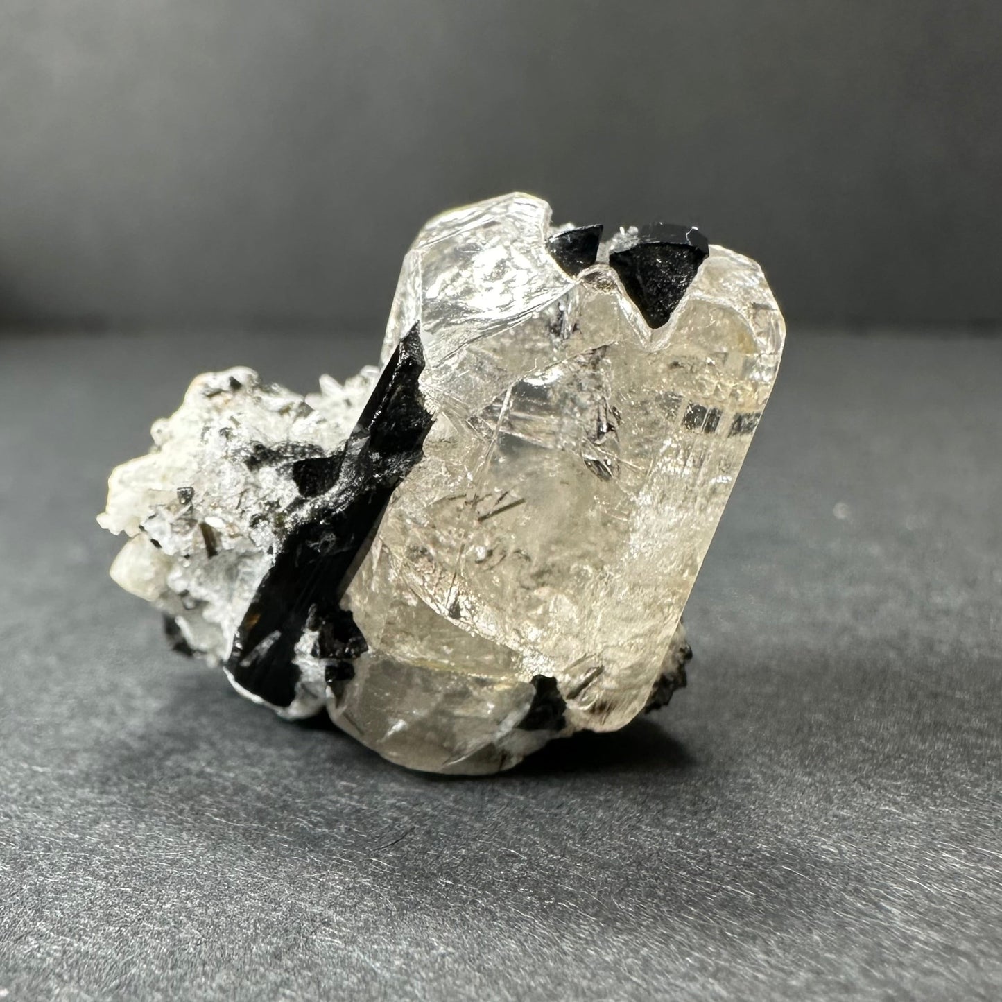 White Topaz with Black Tourmaline Mt. Antero, San Isabel National Forest, Colorado