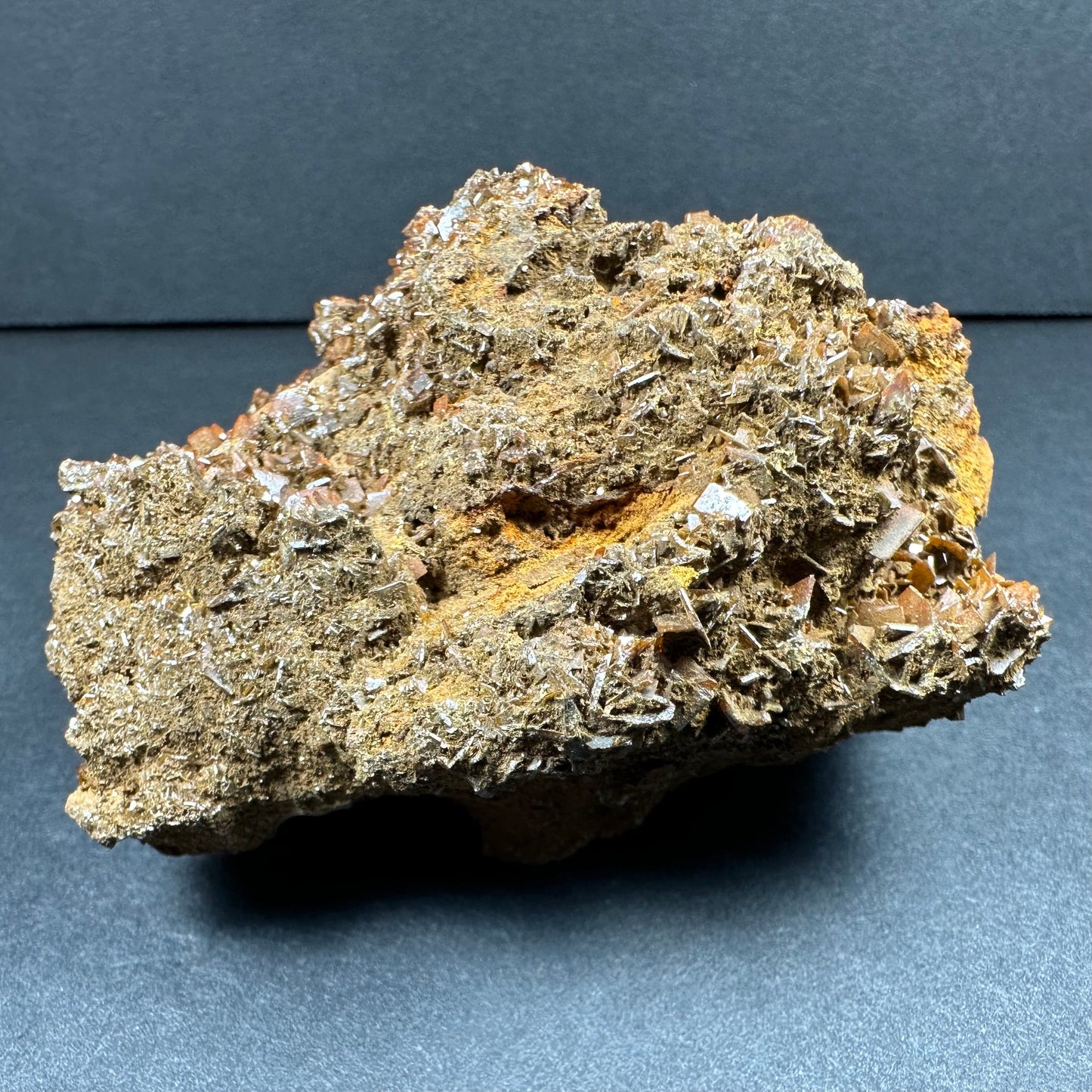 Wulfenite Cluster on Matrix from Maoniuping Mine, Sichuan, China