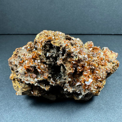 Wulfenite Cluster on Matrix from Maoniuping Mine, Sichuan, China
