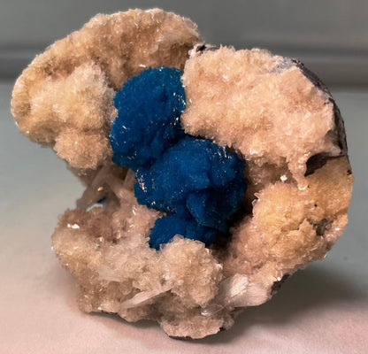 Cavansite with White Stilbite on Matrix Maharashtra, Pune, India