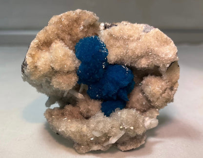 Cavansite with White Stilbite on Matrix Maharashtra, Pune, India