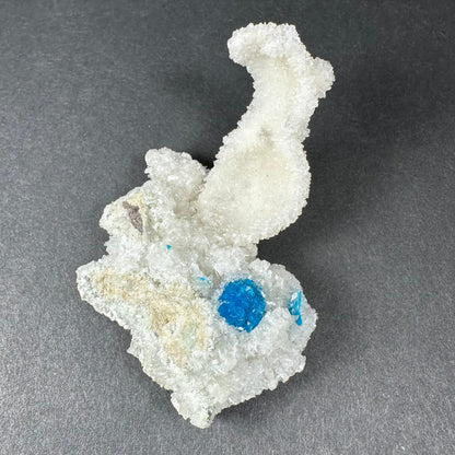 Cavansite Ball 'Floater' on White Stilbite (LG) from Pune, India