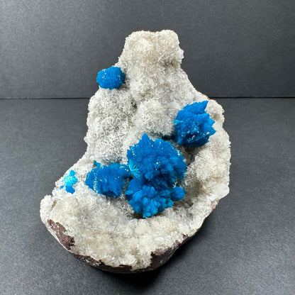 Cavansite with White Stilbite on Matrix – 185g Rare Crystal from Pune, India