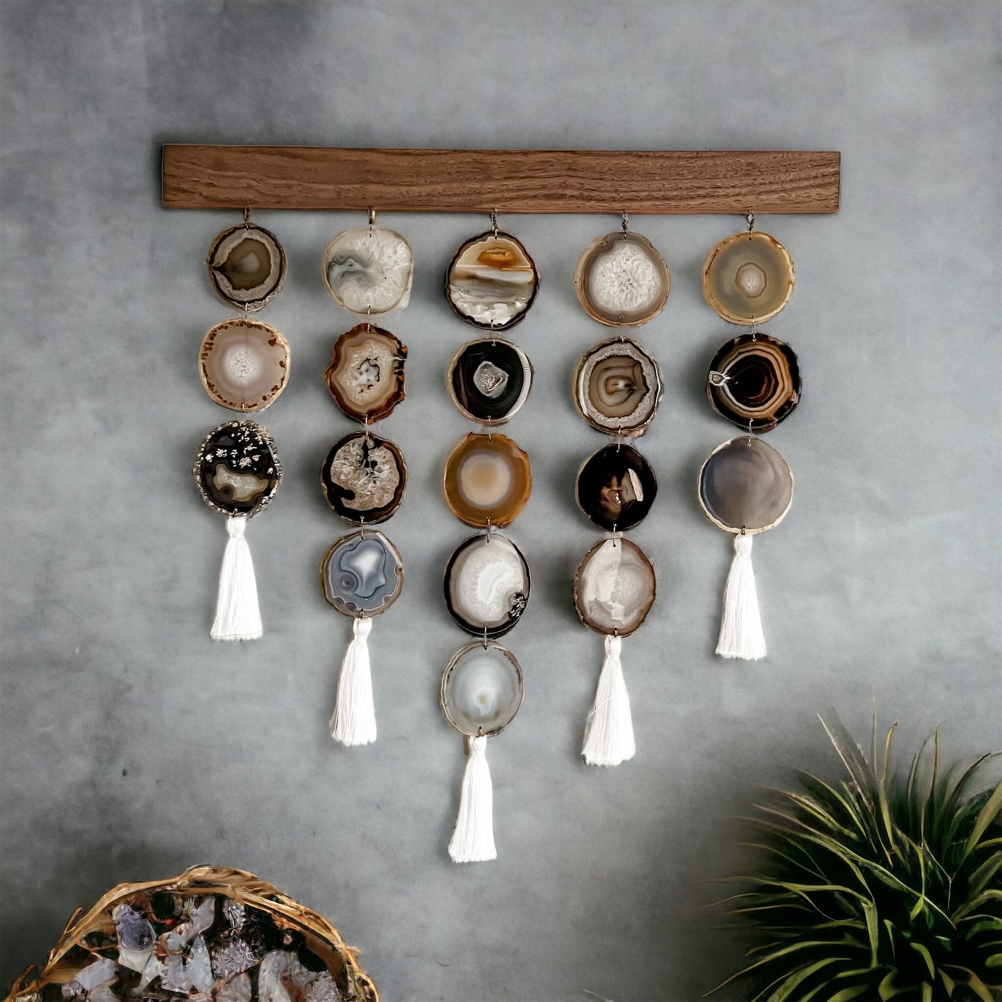 24-Inch Umber Uma Agate Wall Hanging