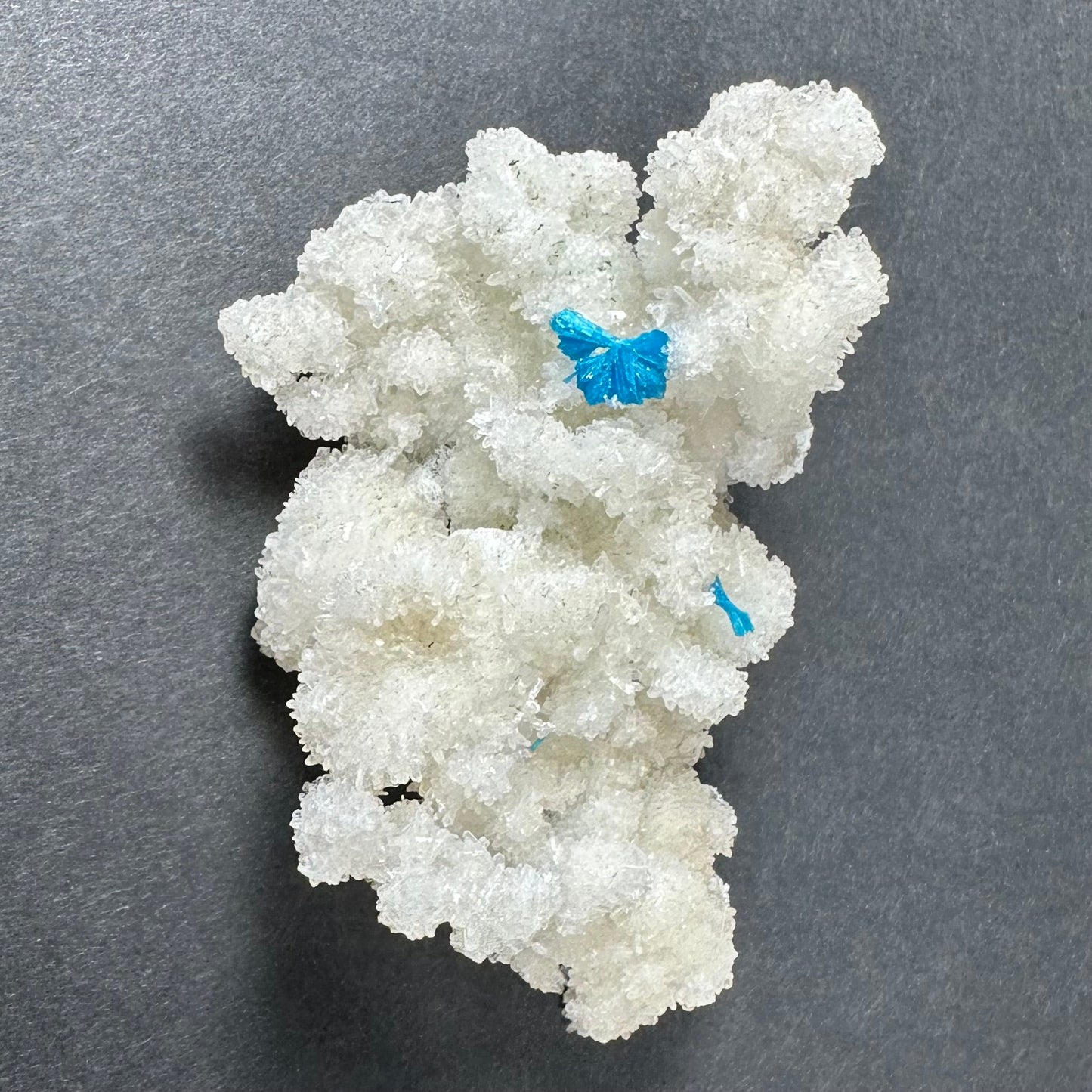 Cavansite Ball 'Floater' on White Stilbite (LG) from Pune, India