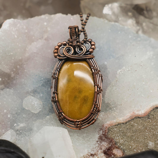 Pietersite Wire Wrap Crystal Pendant