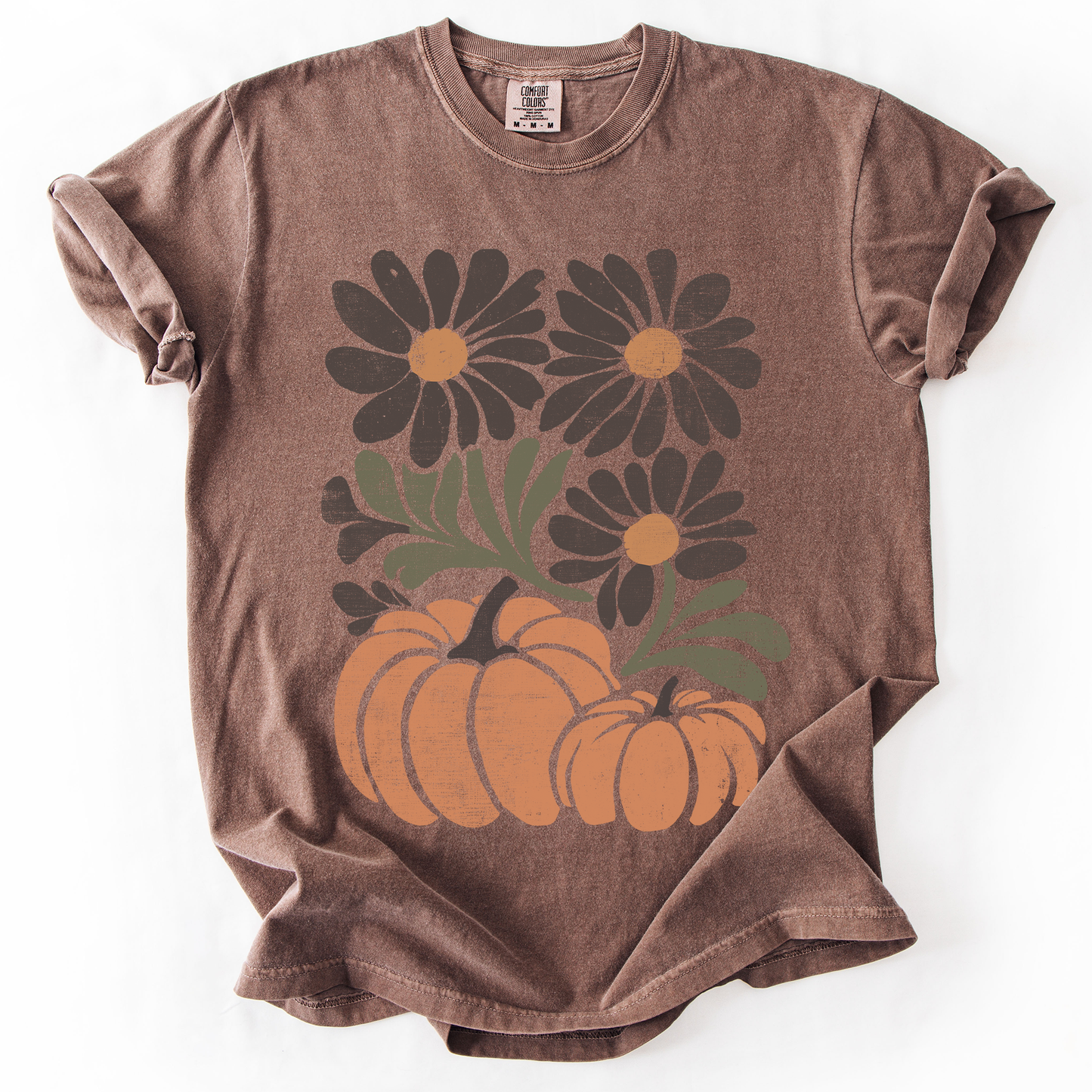Pumpkins and Flowers Comfort Colors T-Shirt
